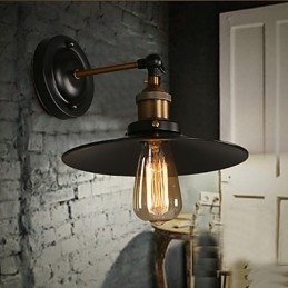Kreative nordische Licht Single Head Black Umbrella Wandleuchte Wiederherstellung alten Wege Licht