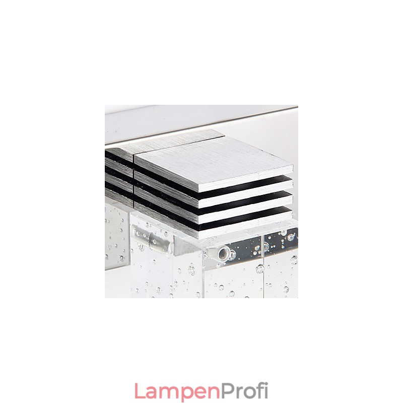 Moderne Wandleuchte mit Glasblasen-Kubus-Schirm im Spiegel-Frontstil