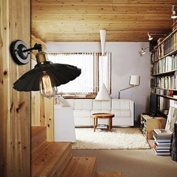 Ccreative Treppe Wiederherstellung der alten Weisen Single Head Black Dress Schmiedeeisen Wandleuchte