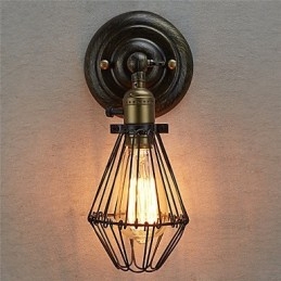 Industrielle Wandleuchte im Vintage-Stil mit Öffnungs- und Schließlicht, Käfiglampe, Loft-Stil, Wiederherstellung alter Wege, Wandlampe