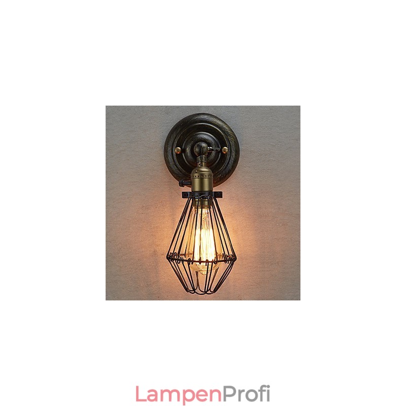 Industrielle Wandleuchte im Vintage-Stil mit Öffnungs- und Schließlicht, Käfiglampe, Loft-Stil, Wiederherstellung alter Wege, Wandlampe