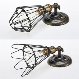 Industrielle Wandleuchte im Vintage-Stil mit Öffnungs- und Schließlicht, Käfiglampe, Loft-Stil, Wiederherstellung alter Wege, Wandlampe