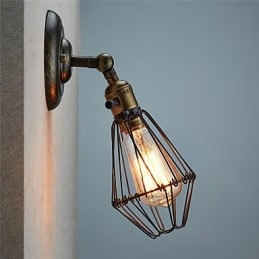 Industrielle Wandleuchte im Vintage-Stil mit Öffnungs- und Schließlicht, Käfiglampe, Loft-Stil, Wiederherstellung alter Wege, Wandlampe