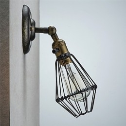 Industrielle Wandleuchte im Vintage-Stil mit Öffnungs- und Schließlicht, Käfiglampe, Loft-Stil, Wiederherstellung alter Wege, Wandlampe
