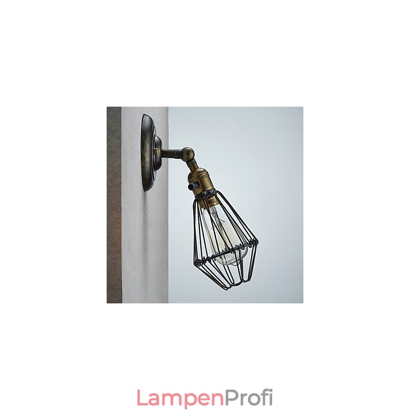 Industrielle Wandleuchte im Vintage-Stil mit Öffnungs- und Schließlicht, Käfiglampe, Loft-Stil, Wiederherstellung alter Wege, Wandlampe