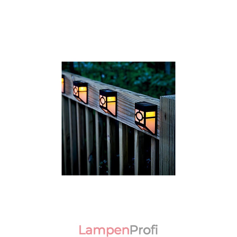 Solarbetriebene Wandleuchte mit 2 Laternen, warmgelb