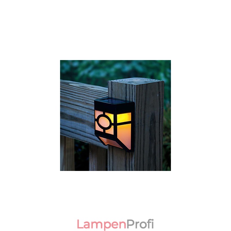 Solarbetriebene Wandleuchte mit 2 Laternen, warmgelb