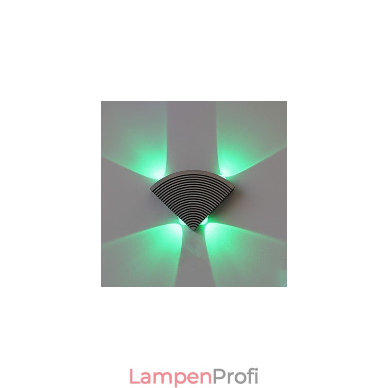 Fan Wandleuchte Vier Lichter Grün Aluminium Acryl