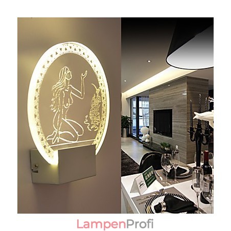 Acryl Wandleuchte PVC Lampe Licht Chip Modern Zeitgenössisch Metall 5W