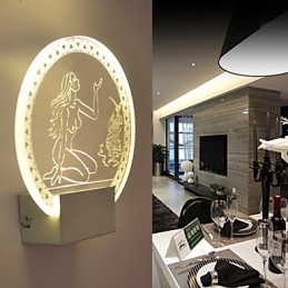 Acryl Wandleuchte PVC Lampe Licht Chip Modern Zeitgenössisch Metall 5W