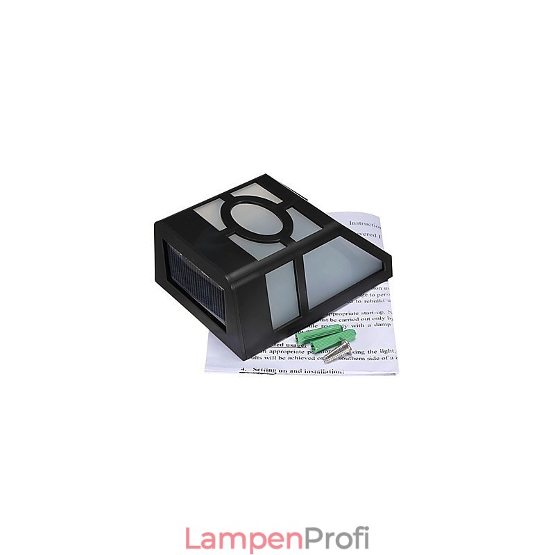 Solarbetriebene Wandleuchte mit 2 Laternen, warmgelb