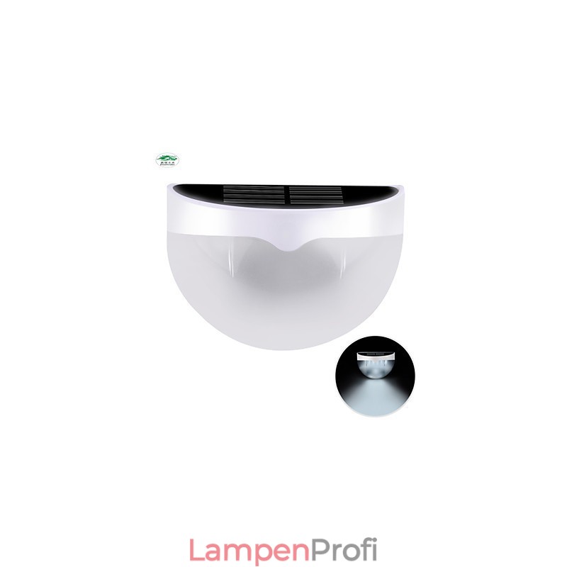 Solarbetriebene, wasserdichte IP55-Lampe, Weiß + Schwarz