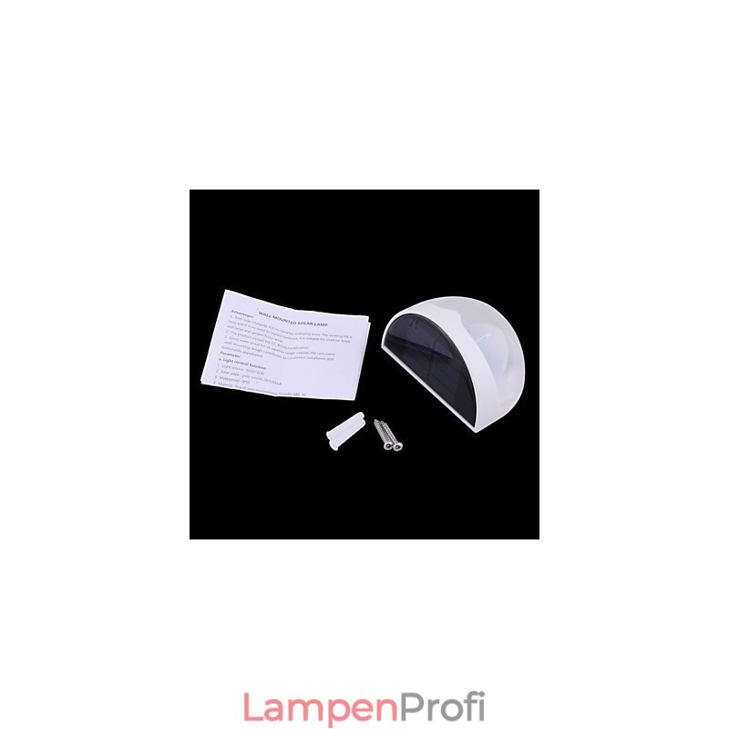 Solarbetriebene, wasserdichte IP55-Lampe, Weiß + Schwarz