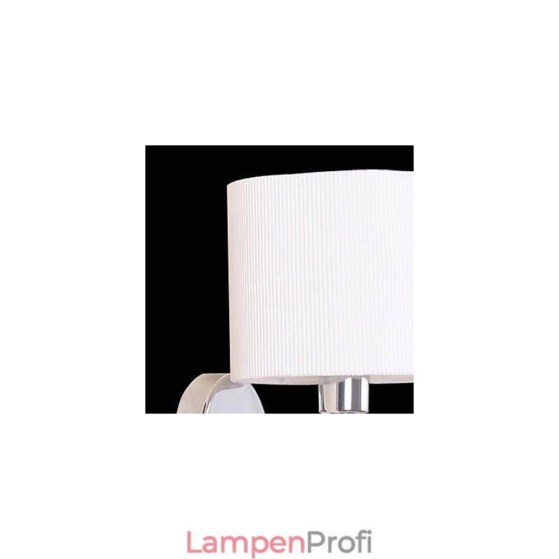 Stilvolle Wandleuchte aus Metall und Stoff mit 1 Licht in weißer Zylinderfunktion