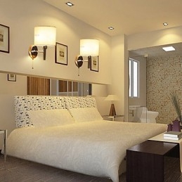 Stilvolle Wandleuchte aus Metall und Stoff mit 1 Licht in weißer Zylinderfunktion