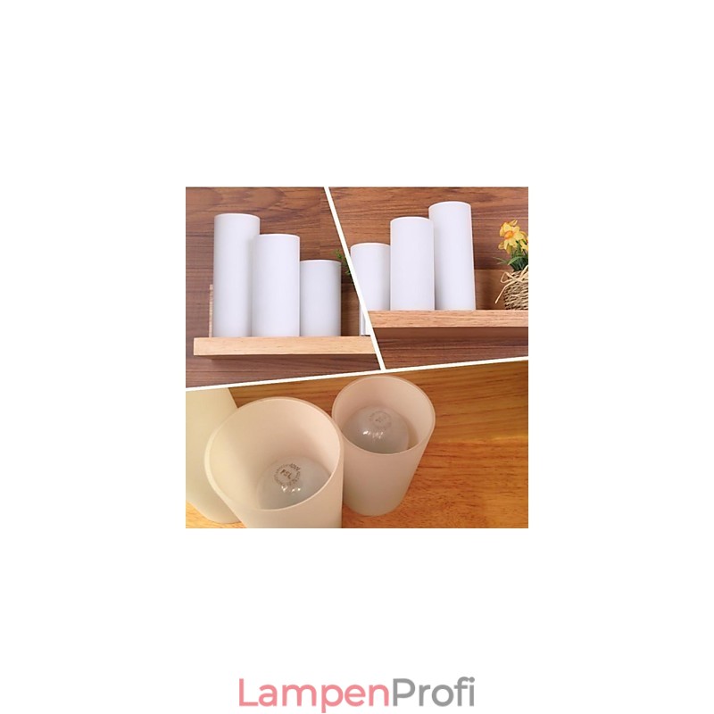 Wandleuchte Drei Lichter und Glas