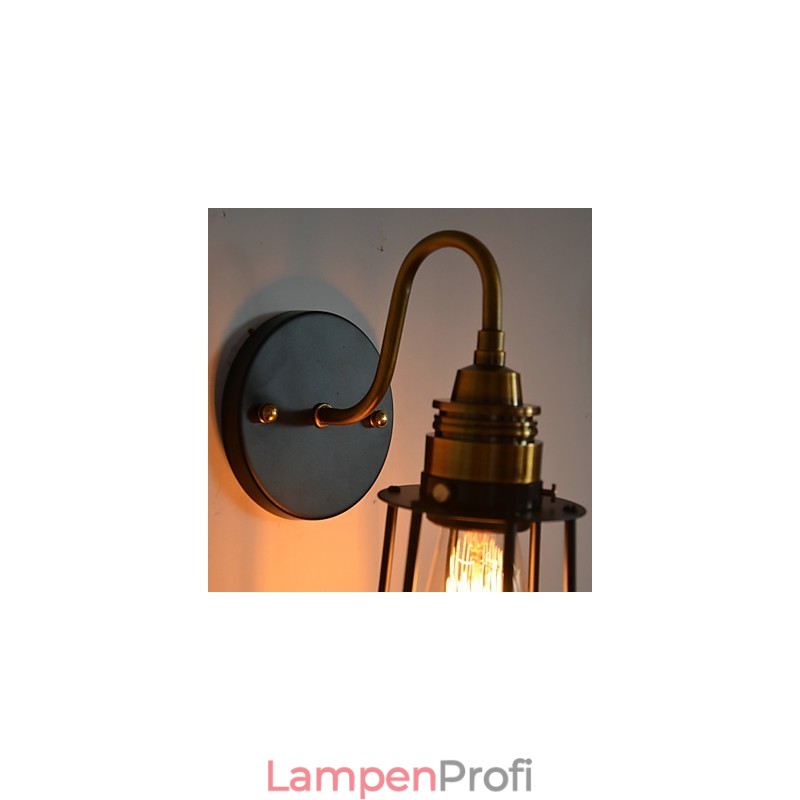 Minimalistische, künstlerische Wandleuchte mit schwarzem Metall-Skelettschirm