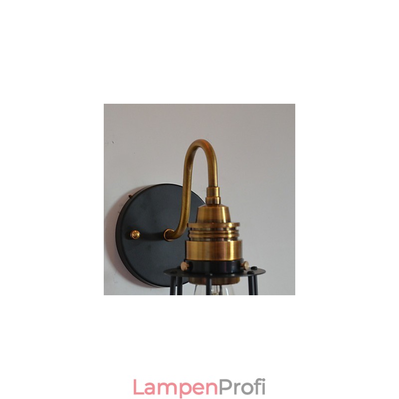 Minimalistische, künstlerische Wandleuchte mit schwarzem Metall-Skelettschirm