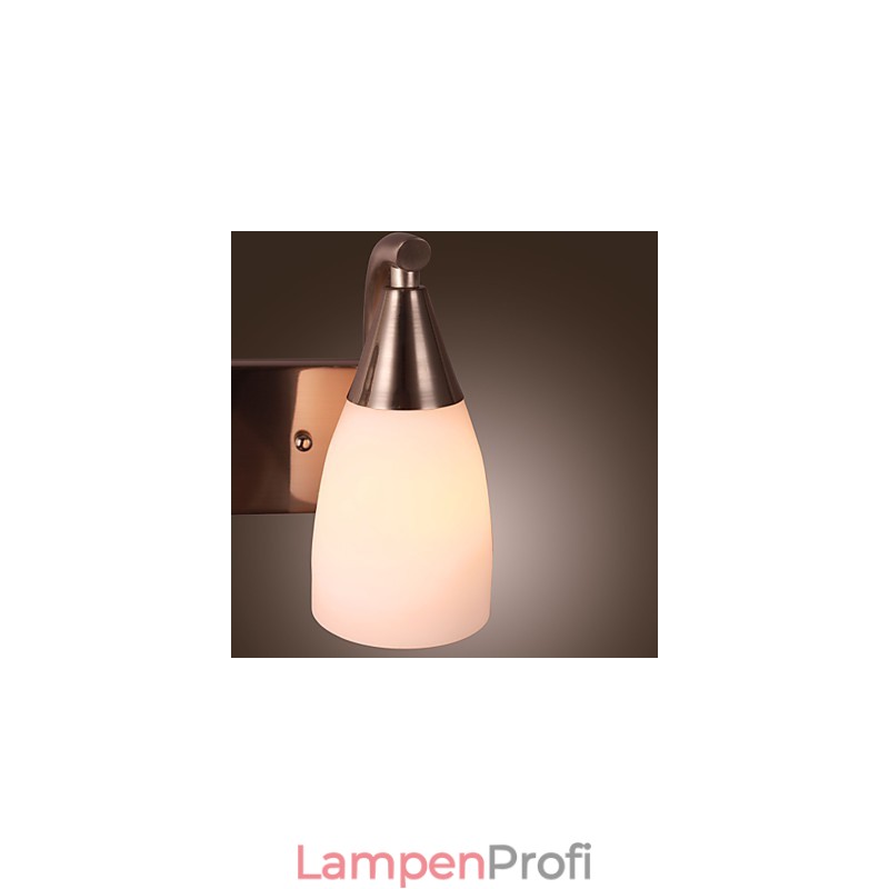 2-flammige Wandleuchte mit weißem Schirm