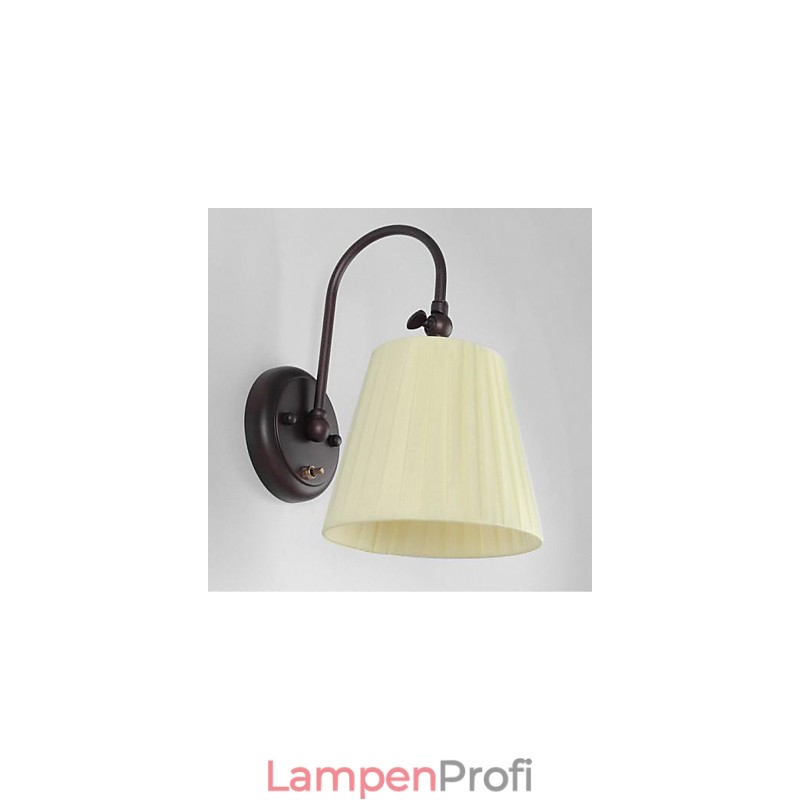 Wandleuchte aus Eisen mit Stoffschirm in 1 Licht