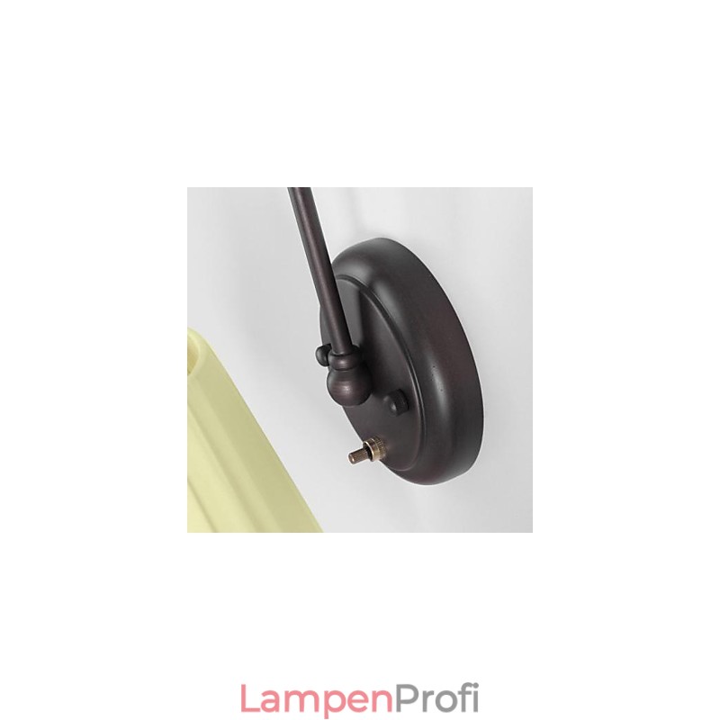 Wandleuchte aus Eisen mit Stoffschirm in 1 Licht