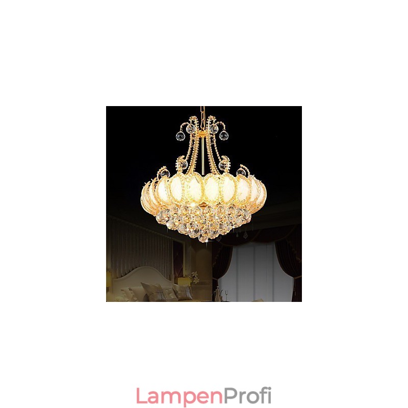 Moderner Luxus-Kronleuchter, Kristall-Pendelleuchte, Durchmesser 50 cm, enthält 8 Glühbirnen