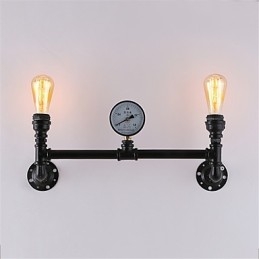 2 Köpfe Vintage Industrielle Rohr Wandleuchten Schwarz Kreative Lichter Restaurant Cafe Bar Dekoration Beleuchtung