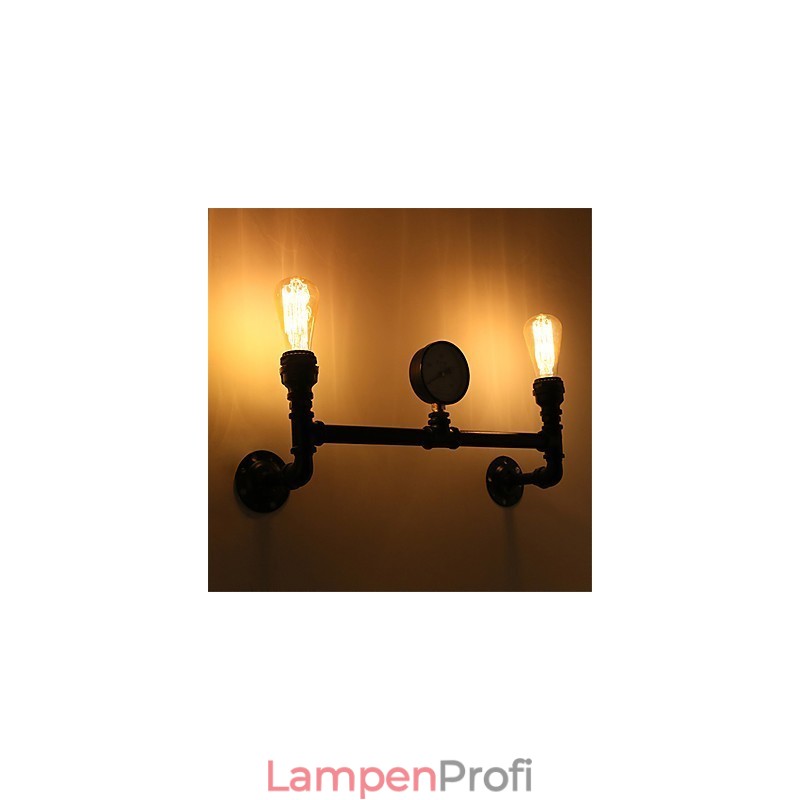 2 Köpfe Vintage Industrielle Rohr Wandleuchten Schwarz Kreative Lichter Restaurant Cafe Bar Dekoration Beleuchtung