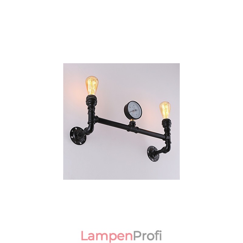 2 Köpfe Vintage Industrielle Rohr Wandleuchten Schwarz Kreative Lichter Restaurant Cafe Bar Dekoration Beleuchtung