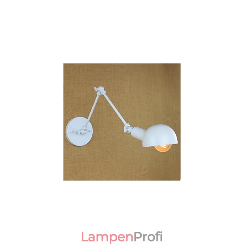 Weiße doppelte Festival-Wandleuchte aus Schmiedeeisen mit langem Arm