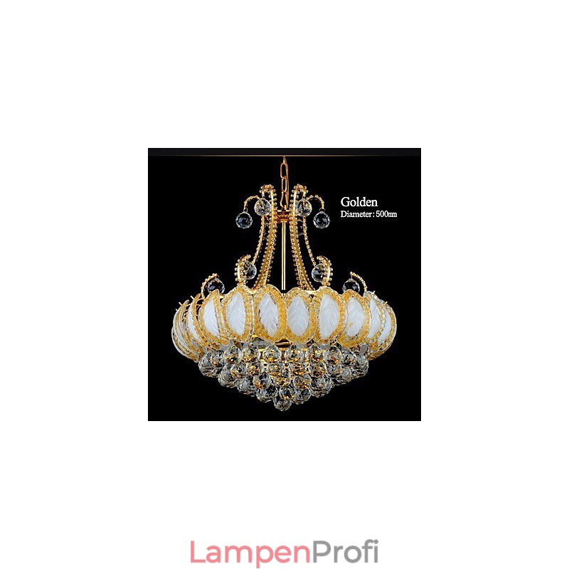 Moderner Luxus-Kronleuchter, Kristall-Pendelleuchte, Durchmesser 50 cm, enthält 8 Glühbirnen