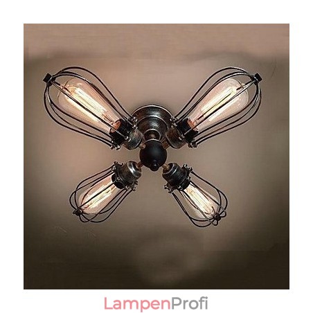 Deckenleuchte aus Metall im Vintage-Mini-Stil mit Malerei