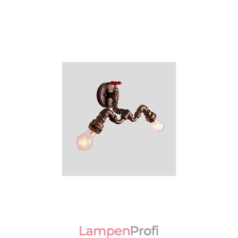 Vintage Industrielle Rohrwandleuchten Kreative Lichter Restaurant Cafe Bar Dekorationsbeleuchtung mit 2 Lichtern Lackiert