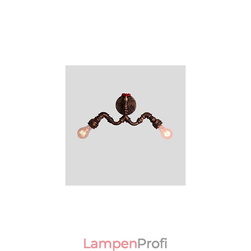 Vintage Industrielle Rohrwandleuchten Kreative Lichter Restaurant Cafe Bar Dekorationsbeleuchtung mit 2 Lichtern Lackiert