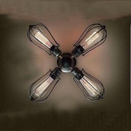 Deckenleuchte aus Metall im Vintage-Mini-Stil mit Malerei