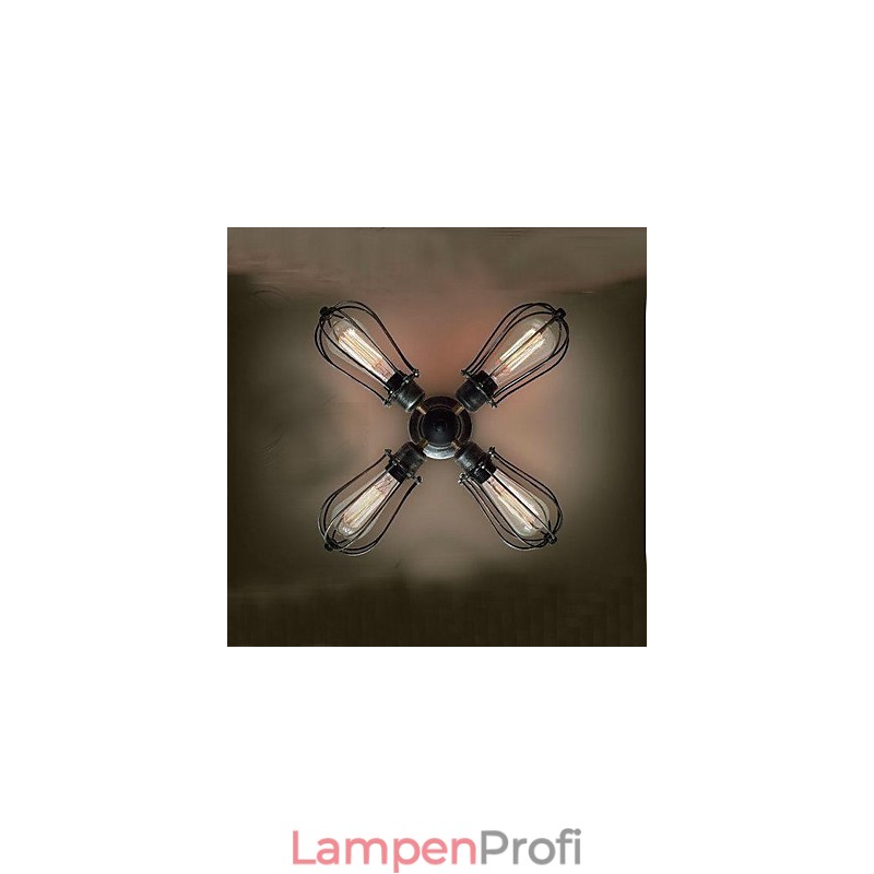 Deckenleuchte aus Metall im Vintage-Mini-Stil mit Malerei