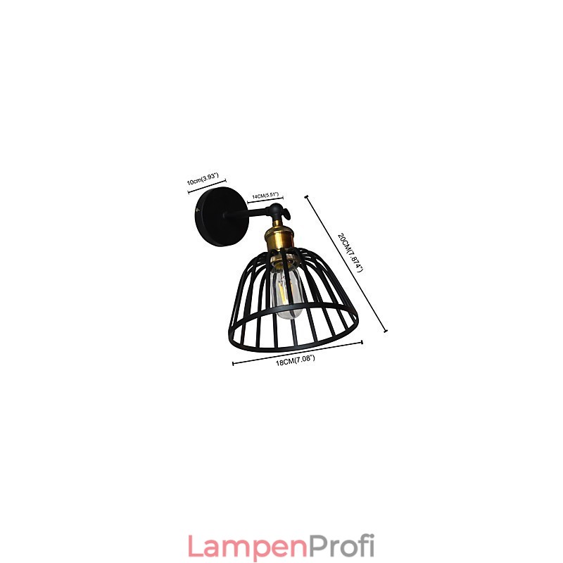 Licht lackiertem Stahl Wandleuchte dumm schwarz amerikanischen Kaffee Dekoration Retro Wandleuchte Lichtschwert Lampe an der Wand