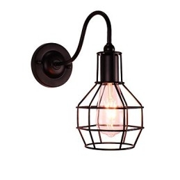 Wandleuchte Wandleuchten Wand Eisen Wandlampe dumm schwarz Lichtschwert Lampe an der Wand