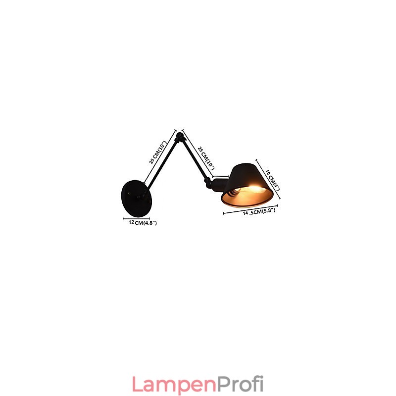 Wandleuchte Wandleuchten Wand Eisen Wandlampe dumm schwarz Lichtschwert Lampe an der Wand