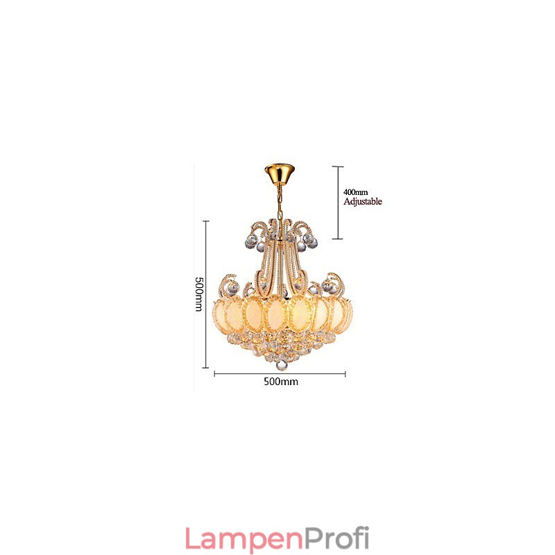 Moderner Luxus-Kronleuchter, Kristall-Pendelleuchte, Durchmesser 50 cm, enthält 8 Glühbirnen