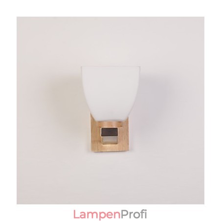 Einfache Wandlampe, Nachttischlampe mit Glasschirm und Massivholz für Schlafzimmer, Kommode, Wohnzimmer, Babyzimmer, Studentenwohnheim, Couchtisch, Bücherregal