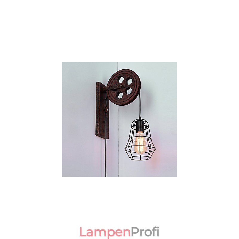 Industrielle Retro Eisen Wandleuchte Kreative Persönlichkeit Lift Pully Wandleuchte
