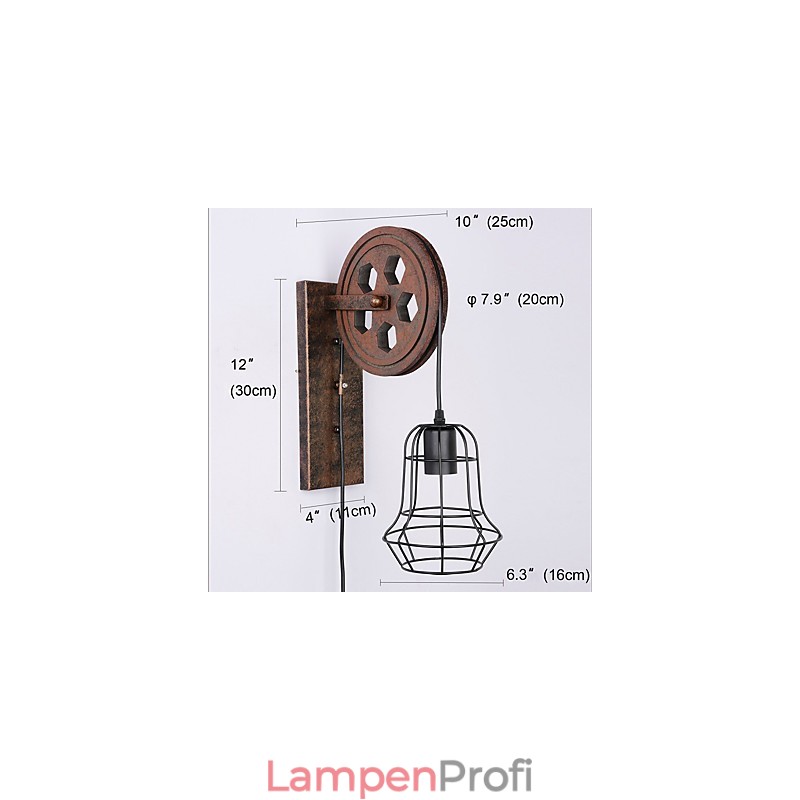 Industrielle Retro Eisen Wandleuchte Kreative Persönlichkeit Lift Pully Wandleuchte