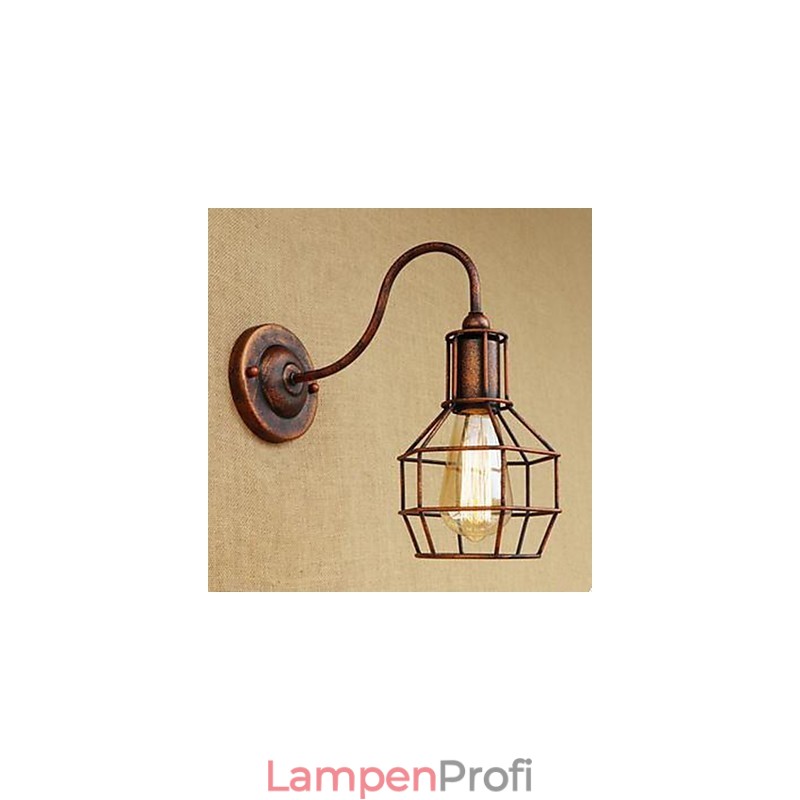 Iron Art Langarm Nostalgischer und kreativer Retro-Charakter Rostfarbe Arbeitszimmer Wohnzimmer Kopf der amerikanischen Wandlampe