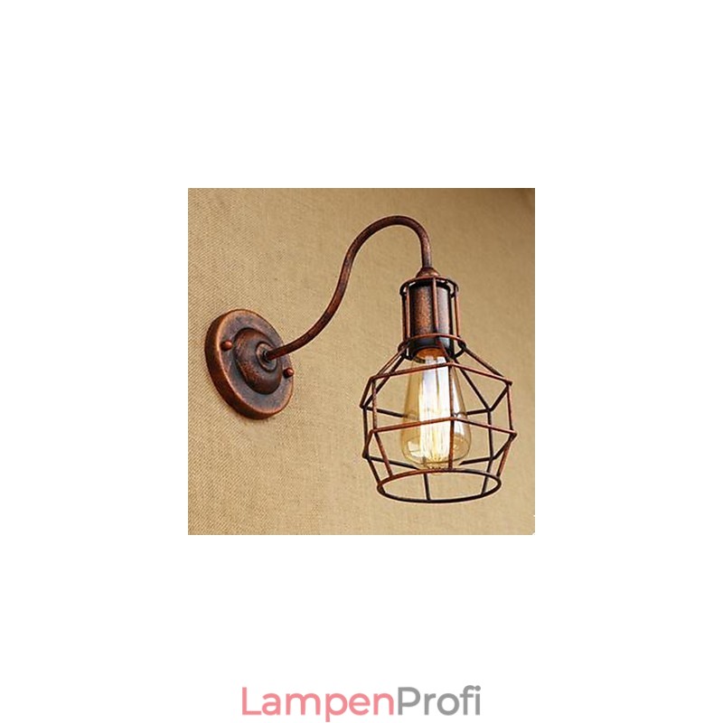 Iron Art Langarm Nostalgischer und kreativer Retro-Charakter Rostfarbe Arbeitszimmer Wohnzimmer Kopf der amerikanischen Wandlampe