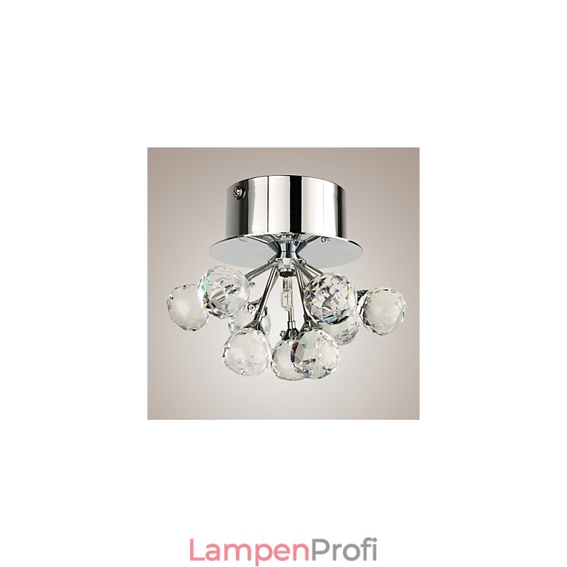 Modern Contemporary Crystal Mini Style Chrome Metal Flush Mount