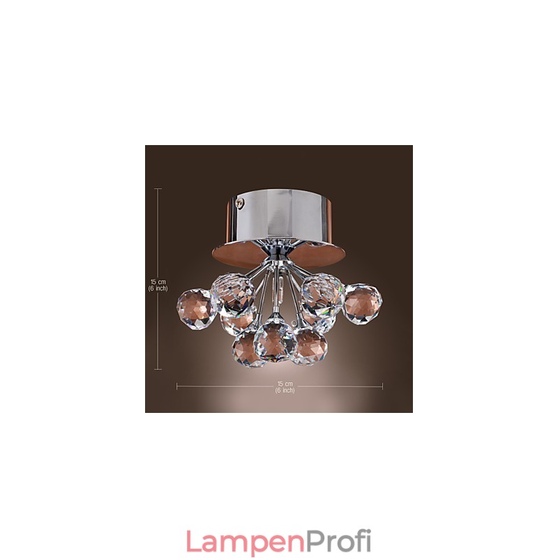 Modern Contemporary Crystal Mini Style Chrome Metal Flush Mount