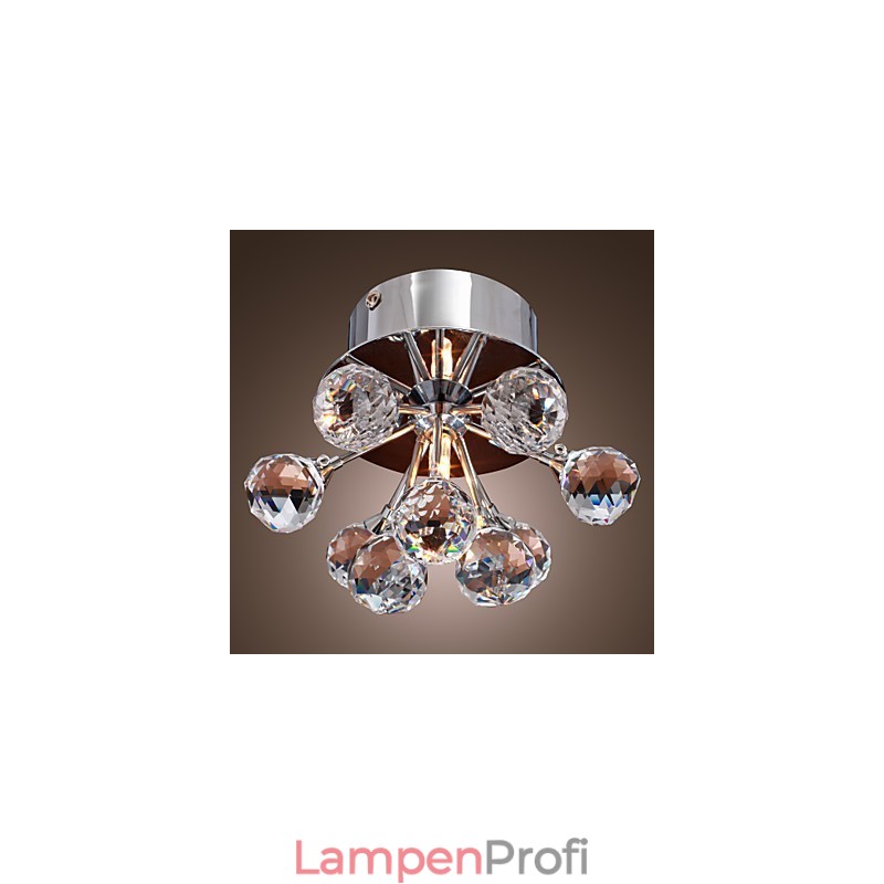 Modern Contemporary Crystal Mini Style Chrome Metal Flush Mount