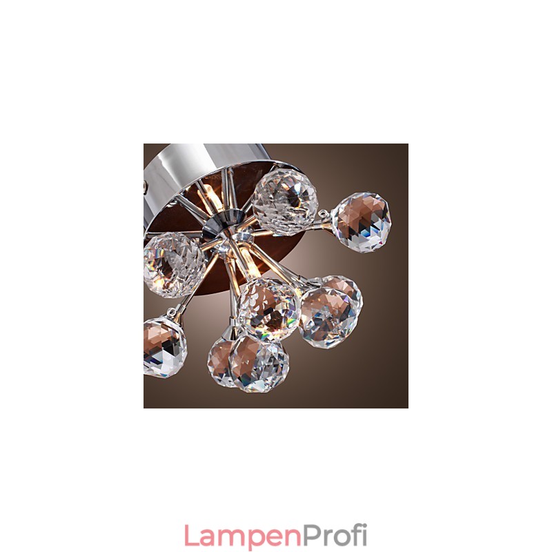 Modern Contemporary Crystal Mini Style Chrome Metal Flush Mount