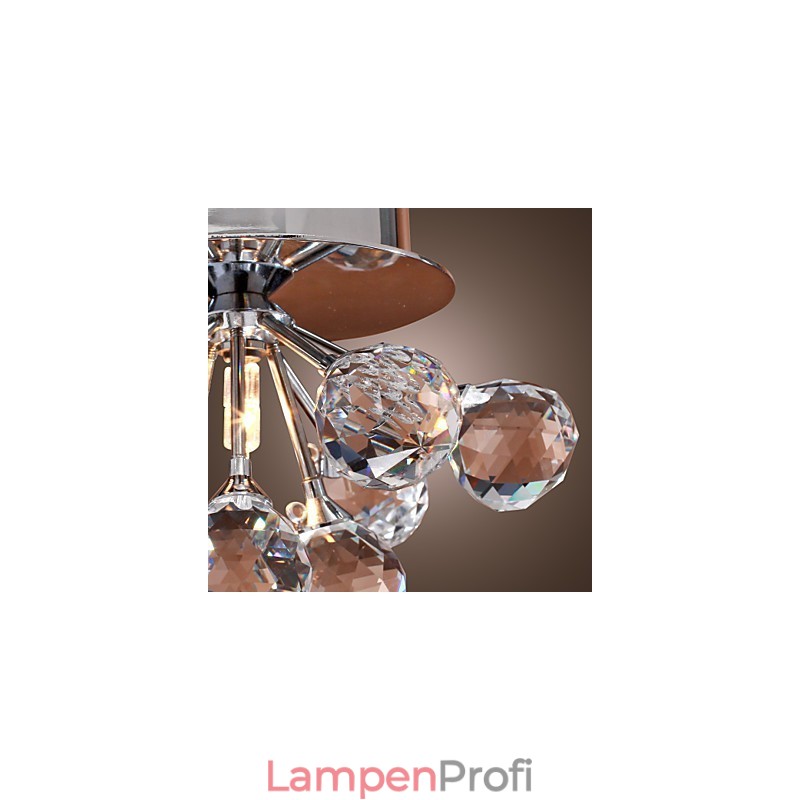 Modern Contemporary Crystal Mini Style Chrome Metal Flush Mount